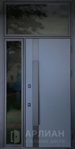 Фото «Входная дверь с верхней вставкой стекло и молдингом №18»